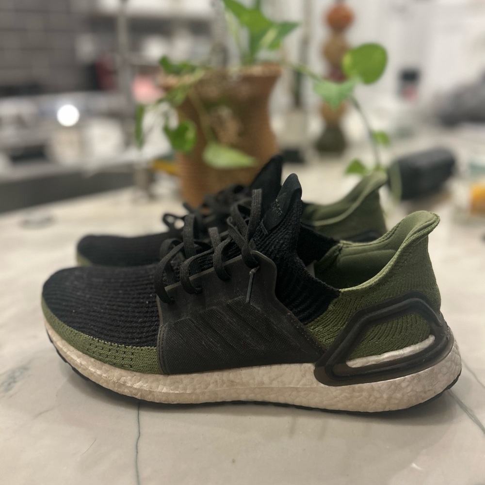 adidas Black and Green Athletic Shoes